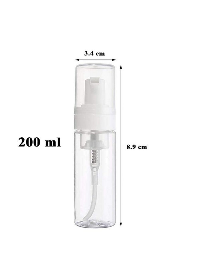 Foaming Dispenser Bottle 7Oz Transparent Empty Spray Bottles 2Pcs Plastic Foam Pump Bottle Travel Soap Bottle Portable Foam Bottle (200Ml)