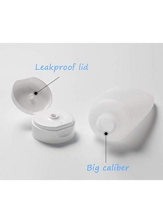 24Pcs 15Ml 0.5Oz Refillable Clear Empty Plastic Cosmetic Containers Jars With White Plastic Screw Cap Lid For Lotions Creams Nail Powder Eye Shadow Plastic Storage Containers For Domestic Use