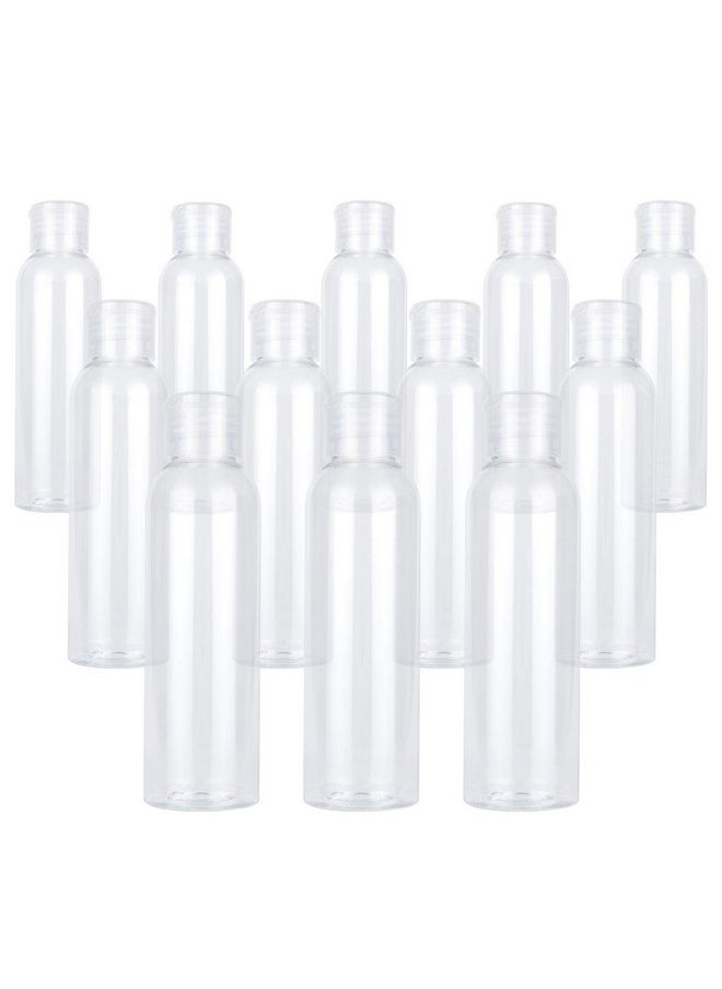 12 Pack Plastic Empty Bottles With Flip Cap For Shampoo, Lotions, Liquid Body Soap, Cream (4 Oz / 120 Ml)