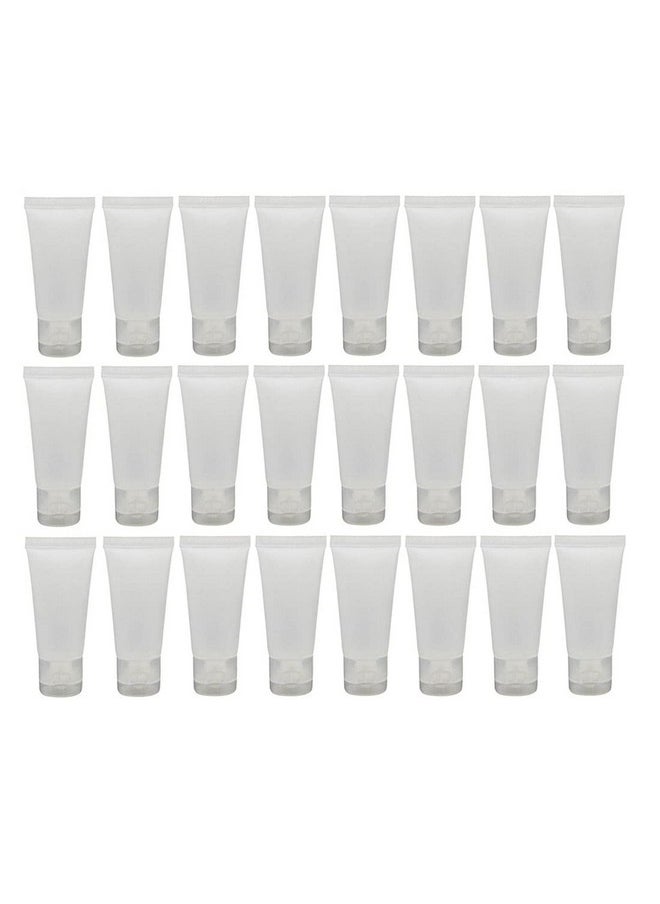 24Pcs 30Ml/1Oz Empty Refillable Plastic Squeeze Cosmetic Soft Tube Vial Bottles With Flip Cover Makeup Travel Sample Packing Storage Toiletries Container For Facial Cleaner Body Lotion