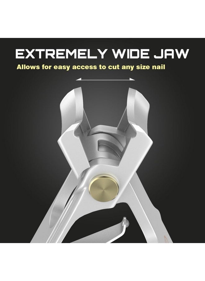 Precision And Comfort Combined: Introducing Our Ergonomically Designed Stainless Steel Nail Clipper With Large Opening And Built-In Clipping Storage - The Ideal Gift For Effortless Nail Care(Silver)