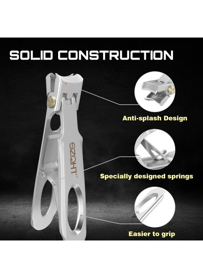 Precision And Comfort Combined: Introducing Our Ergonomically Designed Stainless Steel Nail Clipper With Large Opening And Built-In Clipping Storage - The Ideal Gift For Effortless Nail Care(Silver)
