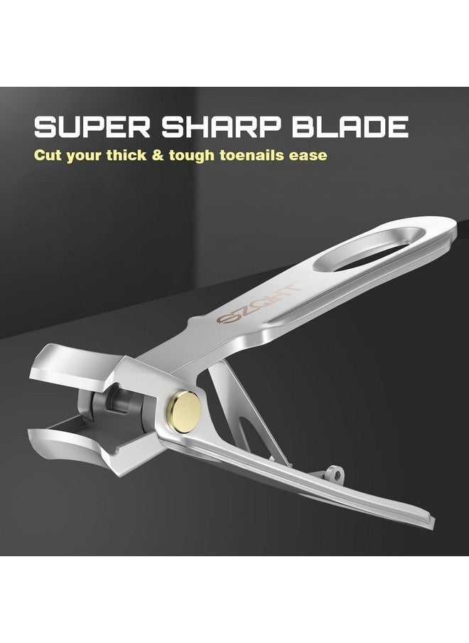 Precision And Comfort Combined: Introducing Our Ergonomically Designed Stainless Steel Nail Clipper With Large Opening And Built-In Clipping Storage - The Ideal Gift For Effortless Nail Care(Silver)