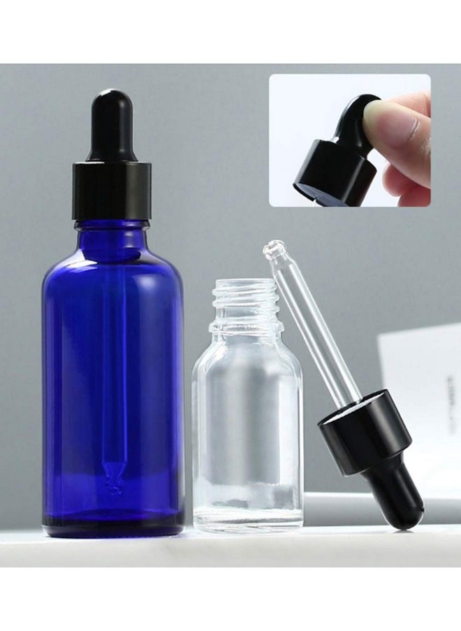 100Ml 3.5Oz Empty Refillable Cobalt Blue Glass Dropper Bottle Perfumes Essential Oils Drop Bottle Vial Travel Cosmetic Bottle Container Jar With Glass Eye Droppers Pack Of 3