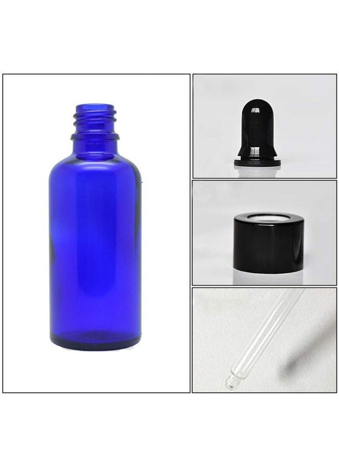 100Ml 3.5Oz Empty Refillable Cobalt Blue Glass Dropper Bottle Perfumes Essential Oils Drop Bottle Vial Travel Cosmetic Bottle Container Jar With Glass Eye Droppers Pack Of 3