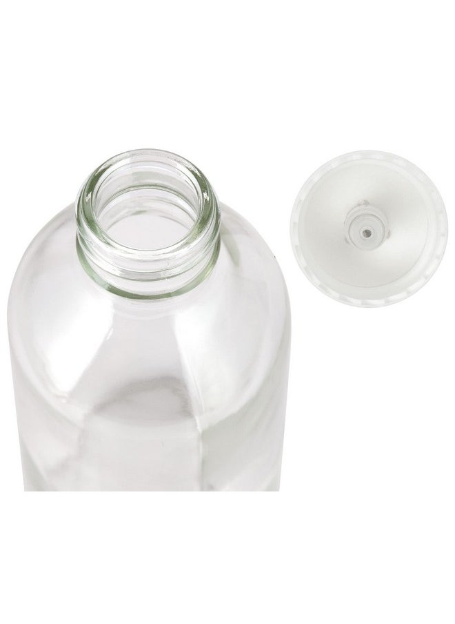 4 Oz / 120 Ml Clear Glass Boston Round Bottle With White Treatment Pump Bpa Free Refillable Empty Storage Containers (24 Pack)
