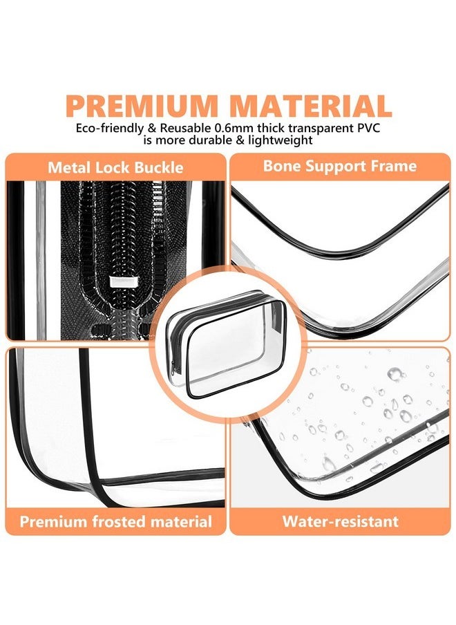 4 Pack Clear Toiletry Bag,Portable Travel Makeup Bags With Zipper, Tsa Approved Clear Organizer Bags, Pvc Cosmetic Pouch For Airport Airline Compliant