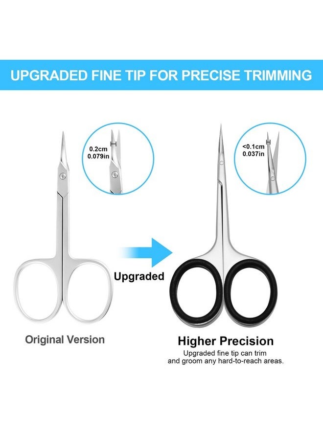 Cuticle Scissors, Professional 6-Blade Manicure Scissors, Stainless Steel Eyebrow Scissor, Cuticle Scissors Extra Fine Curved For Manicure, Eyelashes, Eyebrow, Toenail For Women And Men