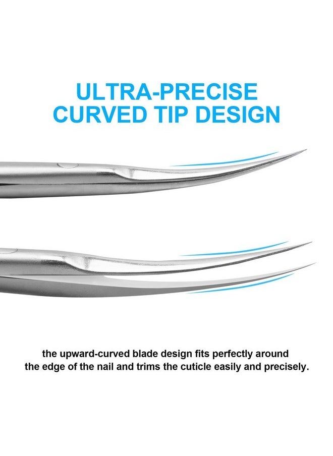 Cuticle Scissors, Professional 6-Blade Manicure Scissors, Stainless Steel Eyebrow Scissor, Cuticle Scissors Extra Fine Curved For Manicure, Eyelashes, Eyebrow, Toenail For Women And Men
