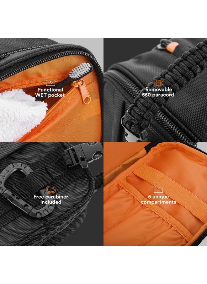 Tactical Toiletry Bag Dopp Kit Case For Men. Perfect For Travel & Storage. Fits Large & Small Cosmetic Makeup, Clipper, Toothbrush, Shower, Shaving & Grooming Care. Best Overnight Organizer