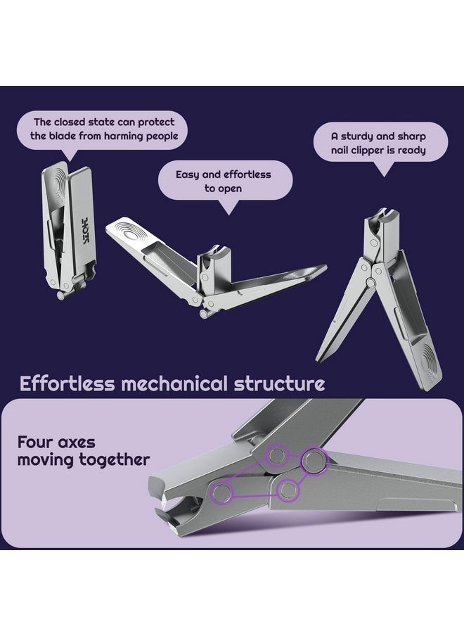 Clippers For Men, Szqht Toenail Clippers For Thick Nails Heavy Duty Premium Stainless Steel Foldable Nail Clippers, German Toe Nail Clippers Fingernail Clipper With Nail File For Women Seniors