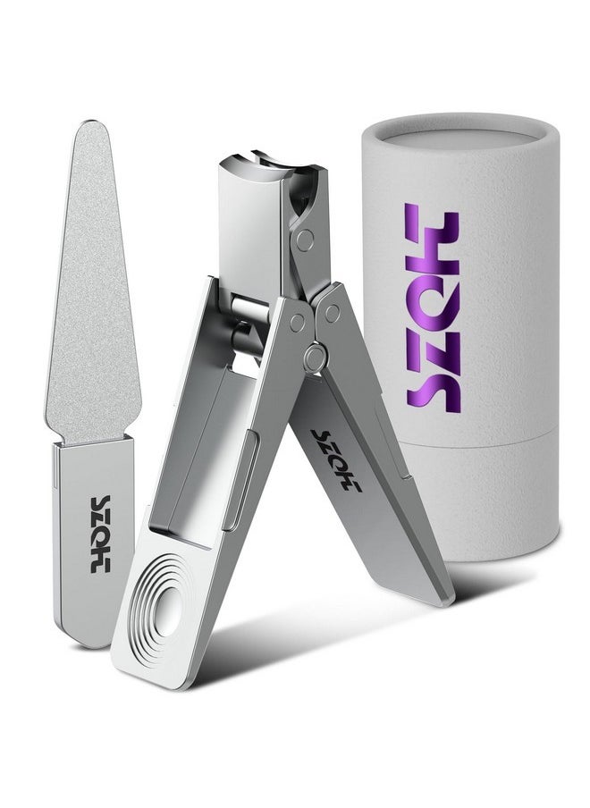 Clippers For Men, Szqht Toenail Clippers For Thick Nails Heavy Duty Premium Stainless Steel Foldable Nail Clippers, German Toe Nail Clippers Fingernail Clipper With Nail File For Women Seniors