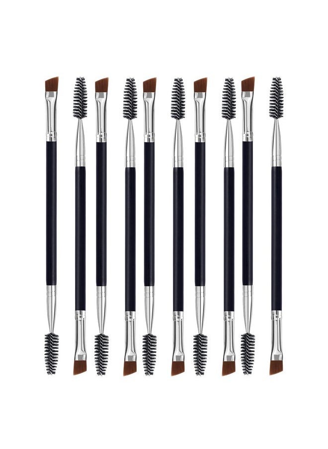 Duo Eye Brow Brush, Angled Eyebrow Brush And Spoolie Brush, Eyelash Comb Eyebrow Brush Tool (10 Pcs)