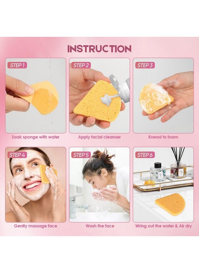 96Count Facial Sponges Compressed, Face Sponges For Cleansing, Natural Cellulose Cosmetic Spa Sponges, Facial Sponges For Washing Face, Exfoliating, Makeup Removal, Travel Essentials For Women