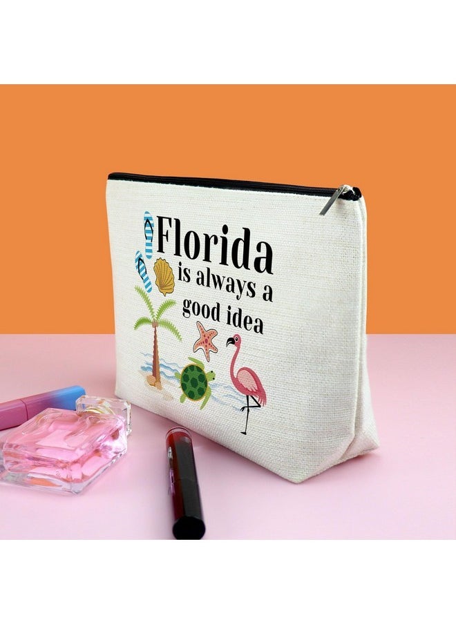 Florida Vacation Gift Florida Gift For Women Girls Makeup Bag Florida Lover Gift Cosmetic Bag Florida Souvenirs For Friends Weekend Trip Gift For Traveller Birthday Graduation Gift For Sister Her