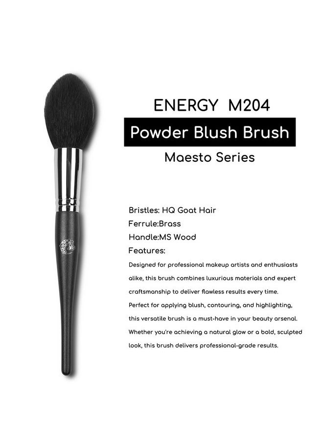 Blush Brush For Cheeks Professional Tapered Powder Brush For Blusher Setting Powders Minerals Bronzer Contour Highlighter With Cream Powder Blending Soft Goat Hair Mastro Face Makeup Brush M204