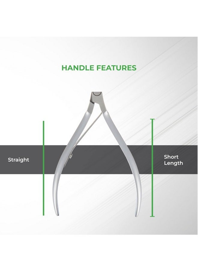 Cuticle Nipper - D-06 Jaw 16 | Stainless Steel | Durable And Sharp | Ergonomic Design | Grey Plated | Ideal For Salons And Home Use