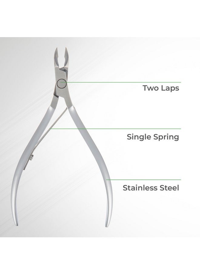 Cuticle Nipper - D-06 Jaw 16 | Stainless Steel | Durable And Sharp | Ergonomic Design | Grey Plated | Ideal For Salons And Home Use