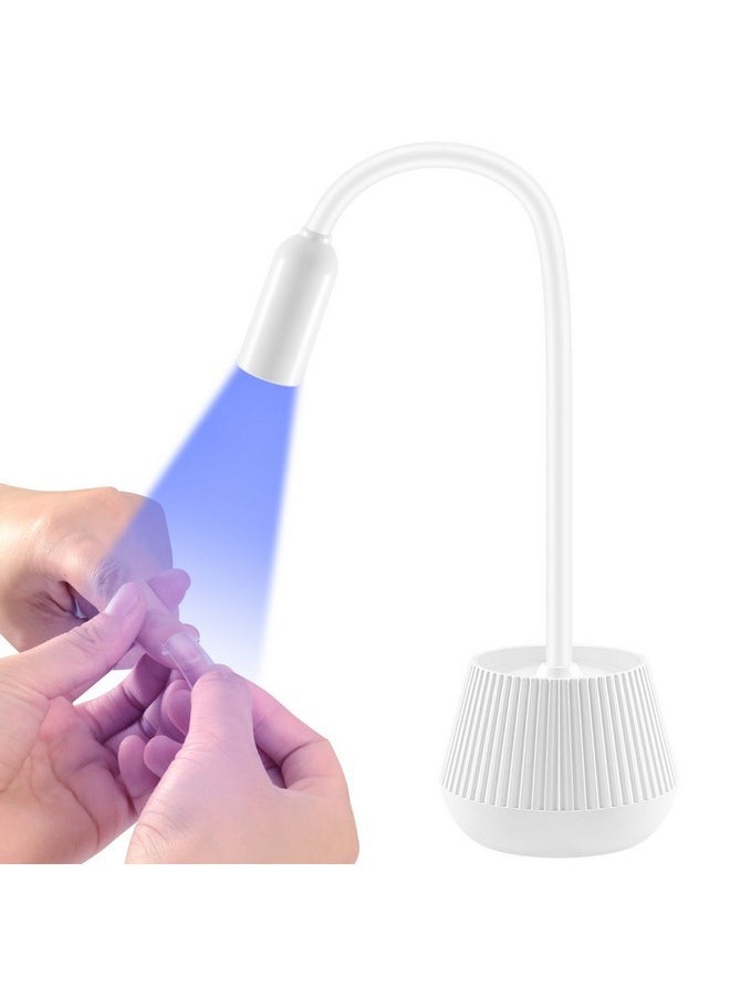 Mini Uv Light For Gel Nails With 2000Mah Battery, Gooseneck Uv Nail Light With 2 Timers 45S /90S, Portable & Rechargable Gel Light/Cure Led Nail Lamp In Salon Or Diy At Home