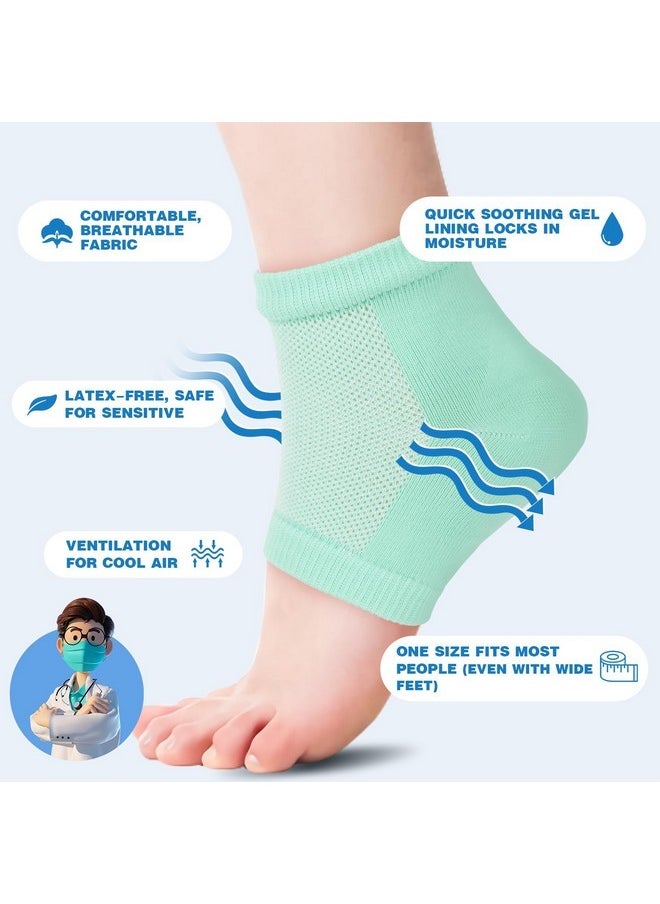 6 Pairs Moisturizing Heel Socks For Cracked Heel Treatment, Foot Care Toeless Socks To Soften And Hydrate Dry Cracked Feet Heels, Cracked Heel Repair Socks, Gel Socks For Dry Cracked Feet