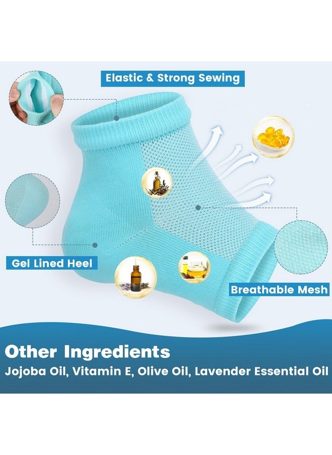 6 Pairs Moisturizing Heel Socks For Cracked Heel Treatment, Foot Care Toeless Socks To Soften And Hydrate Dry Cracked Feet Heels, Cracked Heel Repair Socks, Gel Socks For Dry Cracked Feet