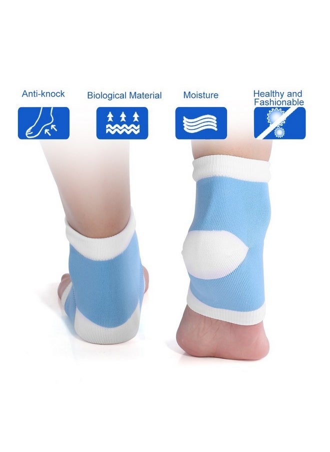 Spa Gel Socks Spa Heel Socks Moisturizing Heel Socks Heal Dry Cracked Heels Exfoliating Dry Heel(Blue)