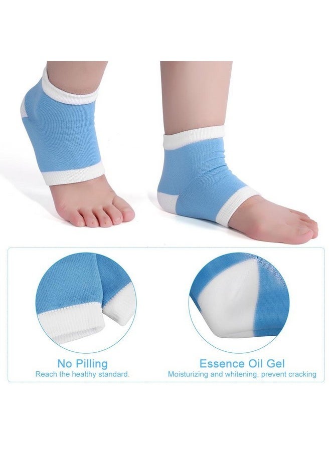 Spa Gel Socks Spa Heel Socks Moisturizing Heel Socks Heal Dry Cracked Heels Exfoliating Dry Heel(Blue)