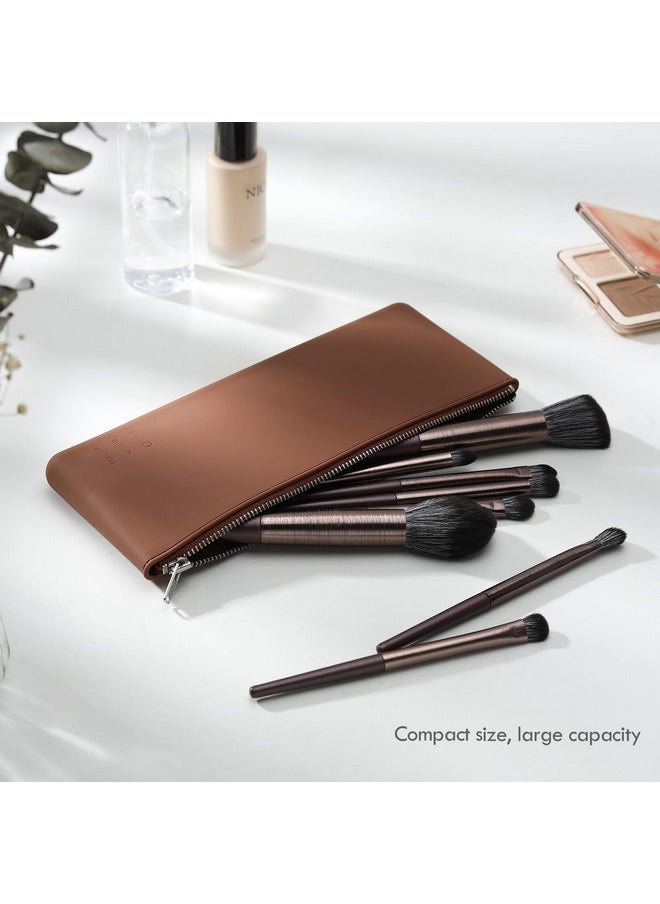 Silicone Makeup Brush Bag, Luxury Zipper Makeup Brush Holder For Travel, Portable Makeup Brushes Pouch Organizer