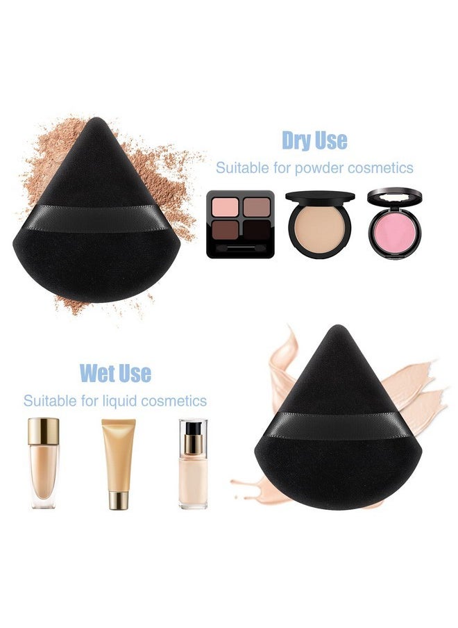 6 Pieces Powder Puff Face Soft Triangle Makeup Puff For Loose Powder Body Powder, Wedge Shape Velour Cosmetic Sponge For Contouring, Under Eyes And Corners, Beauty Makeup Tools