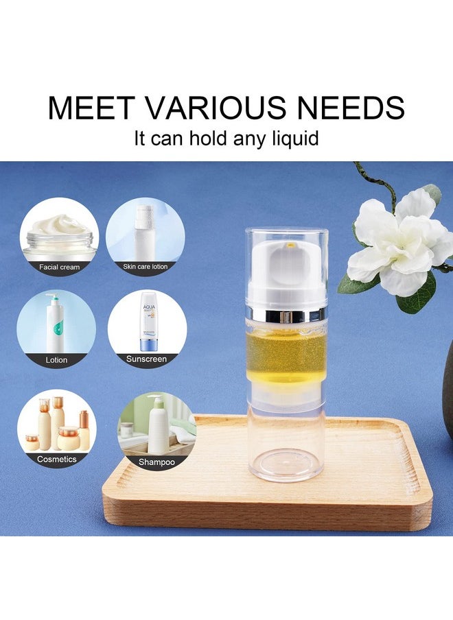 Airless Pump Bottles 3.4Oz/100Ml Empty Moisturizer Pump Dispenser Airless Cosmetic Pump Container Travel Pump Bottles For Toiletries Shampoo Lotion And Cream Clear 2 Pack