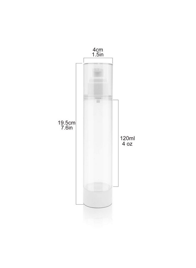 120Ml / 4Oz Airless Vaccum Pump Travel Bottles For Lotions, Cream - 4 Pack