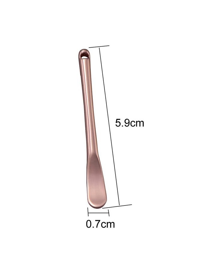 3 Pieces Zinc Alloy Makeup Spatula Eye Cream Spoon Beauty Scoop Mini Spoon Makeup Beauty Spoons Mini Cosmetic Skincare Spatula For Cream Lotions, Cylindrical Handle Type, Golden, Silver, Rose-Gold