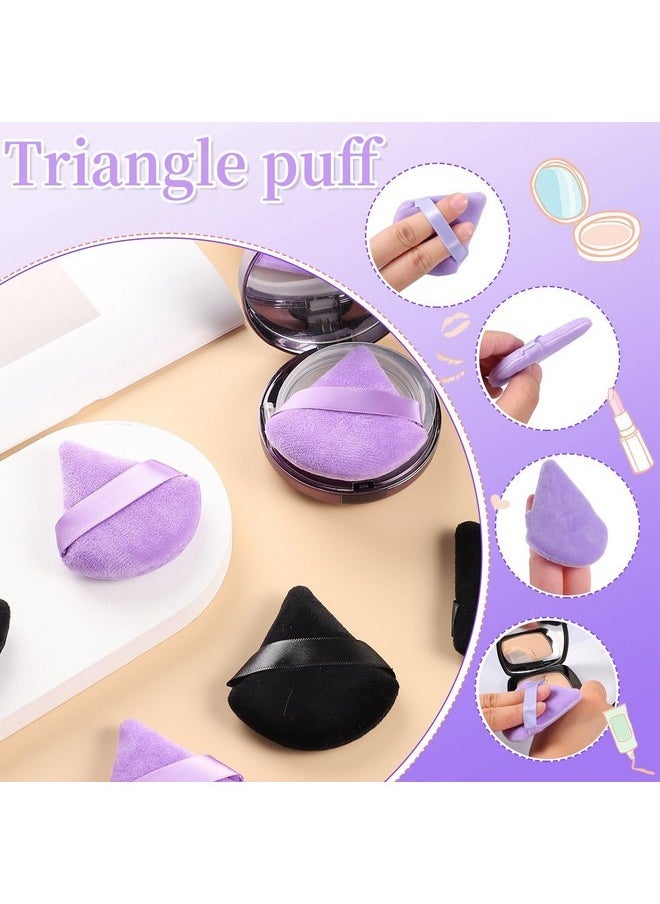 6 Pieces Powder Puff Face Soft Triangle For Loose And Body Powder, Velour Makeup Blender Sponge Set Setting Powder Puff Beauty Makeup Tools