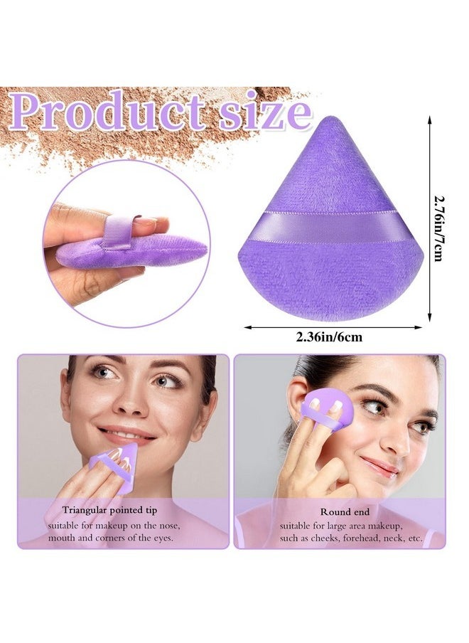 6 Pieces Powder Puff Face Soft Triangle For Loose And Body Powder, Velour Makeup Blender Sponge Set Setting Powder Puff Beauty Makeup Tools