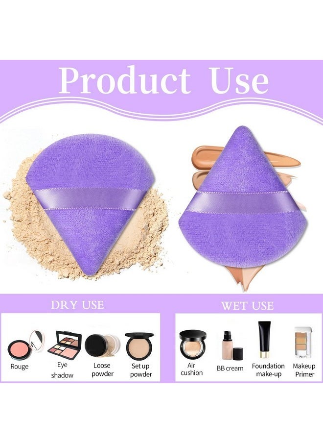 6 Pieces Powder Puff Face Soft Triangle For Loose And Body Powder, Velour Makeup Blender Sponge Set Setting Powder Puff Beauty Makeup Tools