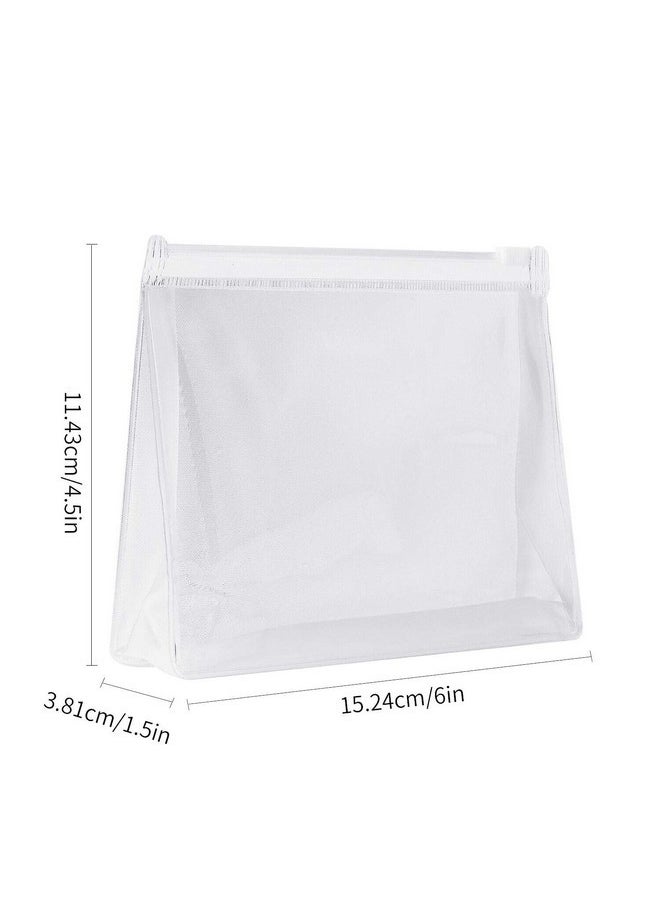 12Pcs Mini Small Pvc Transparent Plastic Cosmetic Organizer Bag Pouch With Zipper Closure For Vacation Travel, Bathroom And Organizing Makeup Bag