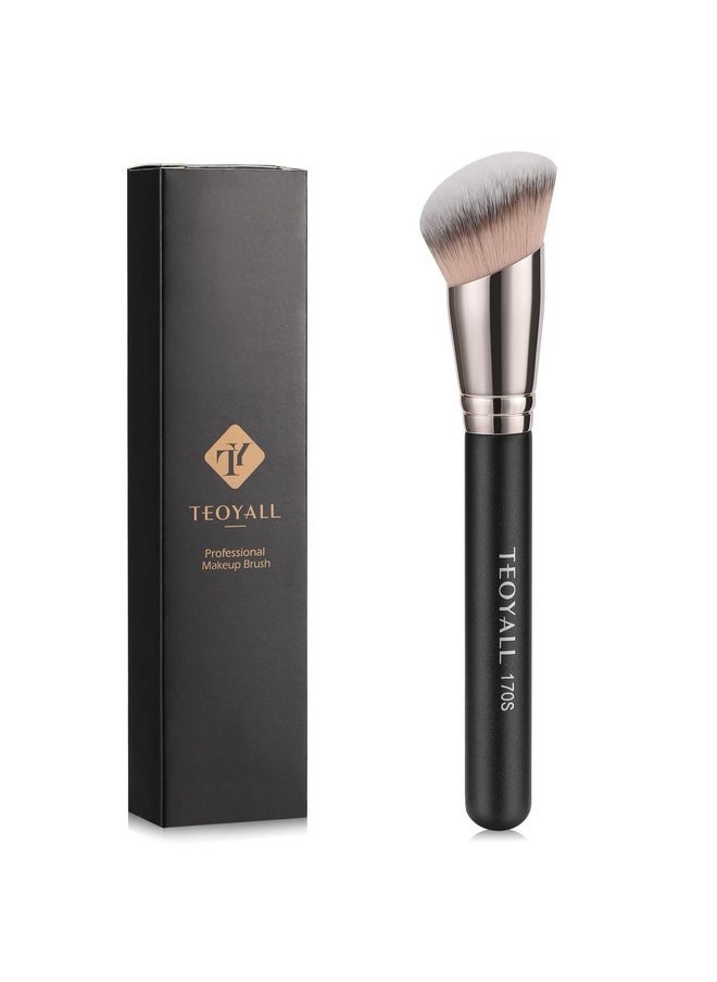 Angled Foundation Contour Brush, Synthetic Kabuki Brush For Concealing Blending Setting Buffing With Liquid, Cream And Powder Cosmetic (170S)