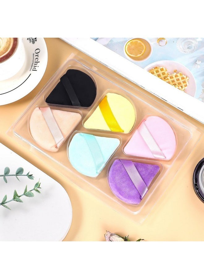 6 Pieces Powder Puff Soft Makeup Sponge Triangle Make Puff For Face Powder Cosmetic Foundation Sponge Beauty Makeup Tool, Multiplecolors