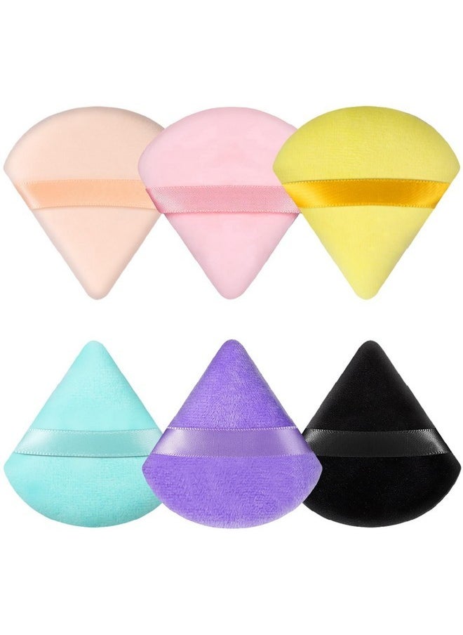 6 Pieces Powder Puff Soft Makeup Sponge Triangle Make Puff For Face Powder Cosmetic Foundation Sponge Beauty Makeup Tool, Multiplecolors