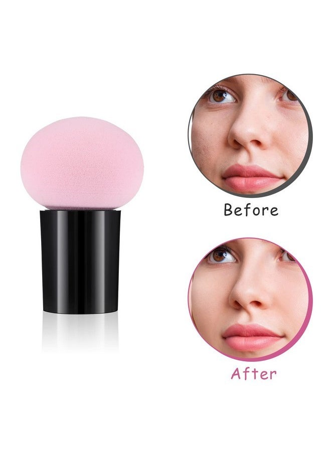 4 Pcs Makeup Eggs Sponge Beauty Blender Foundation Blending Make Up Concealer Applicator Cosmetic Face Eye Brush Set With Mini Handle Loose Powder Coverage Flat End Head Holder Kit