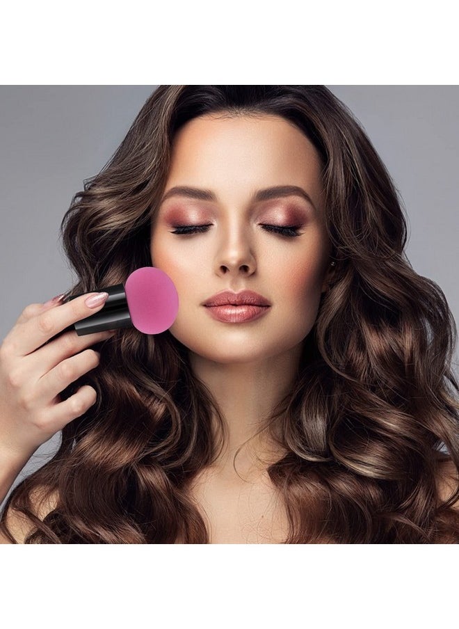 4 Pcs Makeup Eggs Sponge Beauty Blender Foundation Blending Make Up Concealer Applicator Cosmetic Face Eye Brush Set With Mini Handle Loose Powder Coverage Flat End Head Holder Kit