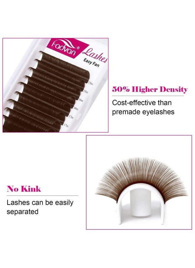 Eyelash Extensions Brown 0.07Mm D Curl Color Lashes 15-20Mm Mixed Tray Rapid Blooming 3D 4D 5D 6D 8D 10D Russian Volume Lashes Extensions By Fadvan (Brown 0.07-D, 15-20Mm)