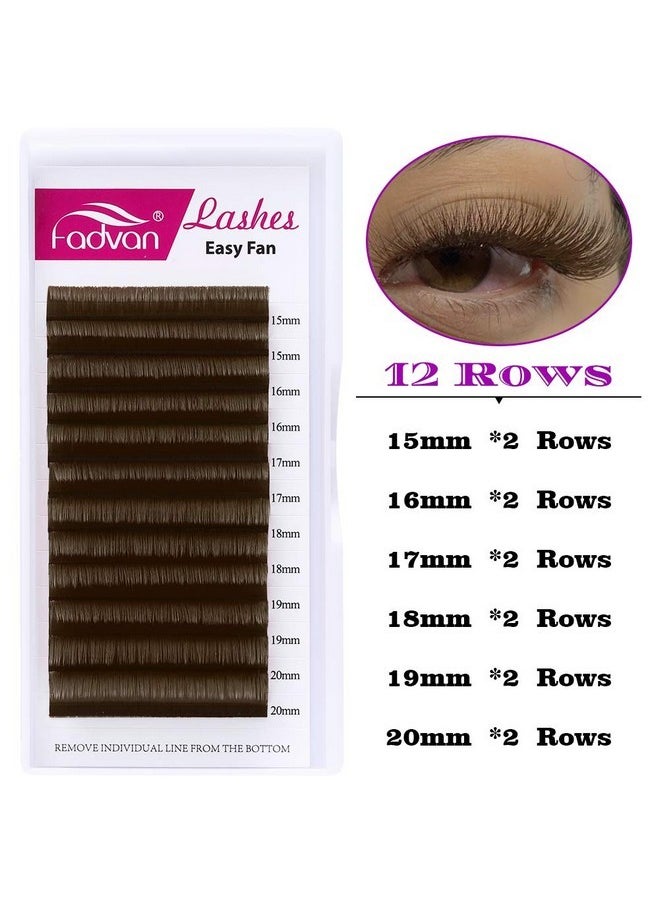 Eyelash Extensions Brown 0.07Mm D Curl Color Lashes 15-20Mm Mixed Tray Rapid Blooming 3D 4D 5D 6D 8D 10D Russian Volume Lashes Extensions By Fadvan (Brown 0.07-D, 15-20Mm)