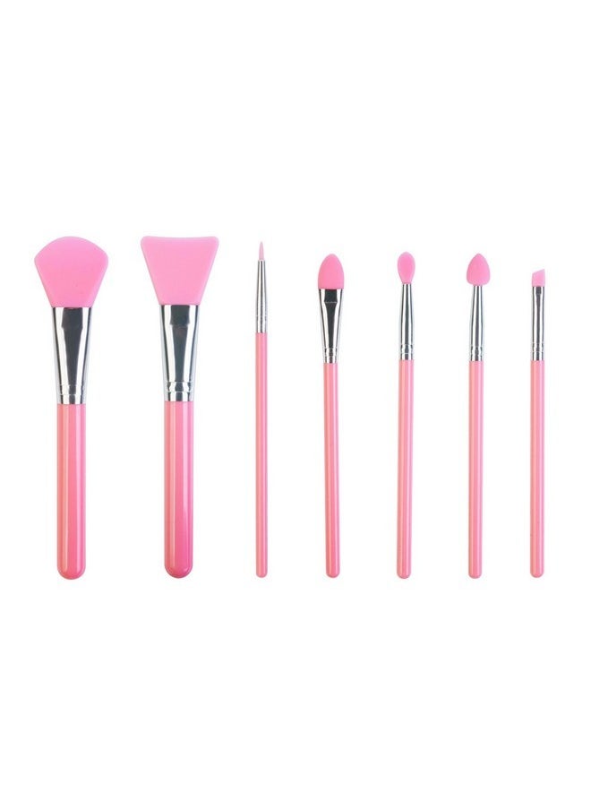 7 Pcs Silicone Brush Applicator Kit For Uv Resin Epoxy Art Crafting And Cream Makeup Products (Pink)