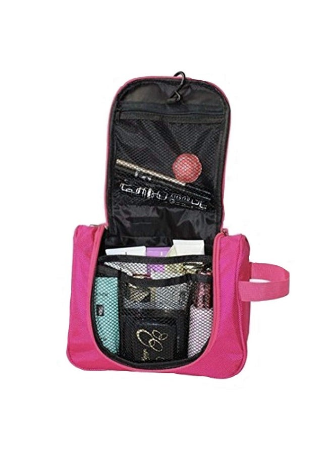 Canvas Toiletry Travel Bags Shaving Kit/Pouch/Wash Bag For Men And Women Cosmetic Makeup Organizer Bag (Magenta) Heart2599