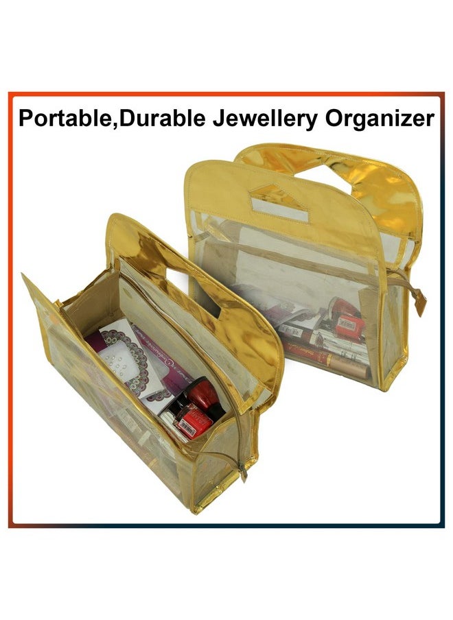 Multiuses Pvc Laminated Travel Toilerty Bag/Makeup Bag For Home &Traveling (Gold) 52Hh4111