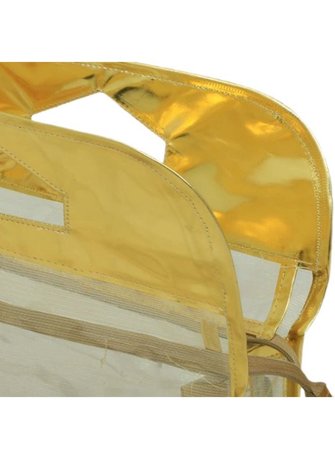 Multiuses Pvc Laminated Travel Toilerty Bag/Makeup Bag For Home &Traveling (Gold) 52Hh4111