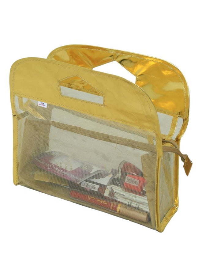 Multiuses Pvc Laminated Travel Toilerty Bag/Makeup Bag For Home &Traveling (Gold) 52Hh4111