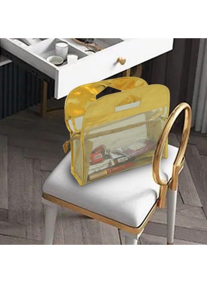 Multiuses Pvc Laminated Travel Toilerty Bag/Makeup Bag For Home &Traveling (Gold) 52Hh4111