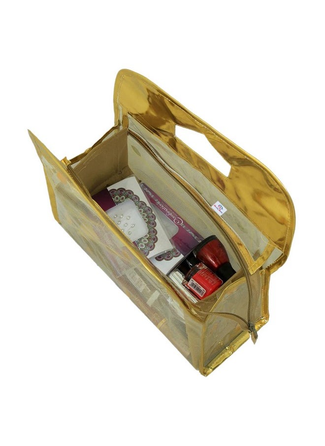 Multiuses Pvc Laminated Travel Toilerty Bag/Makeup Bag For Home &Traveling (Gold) 52Hh4111